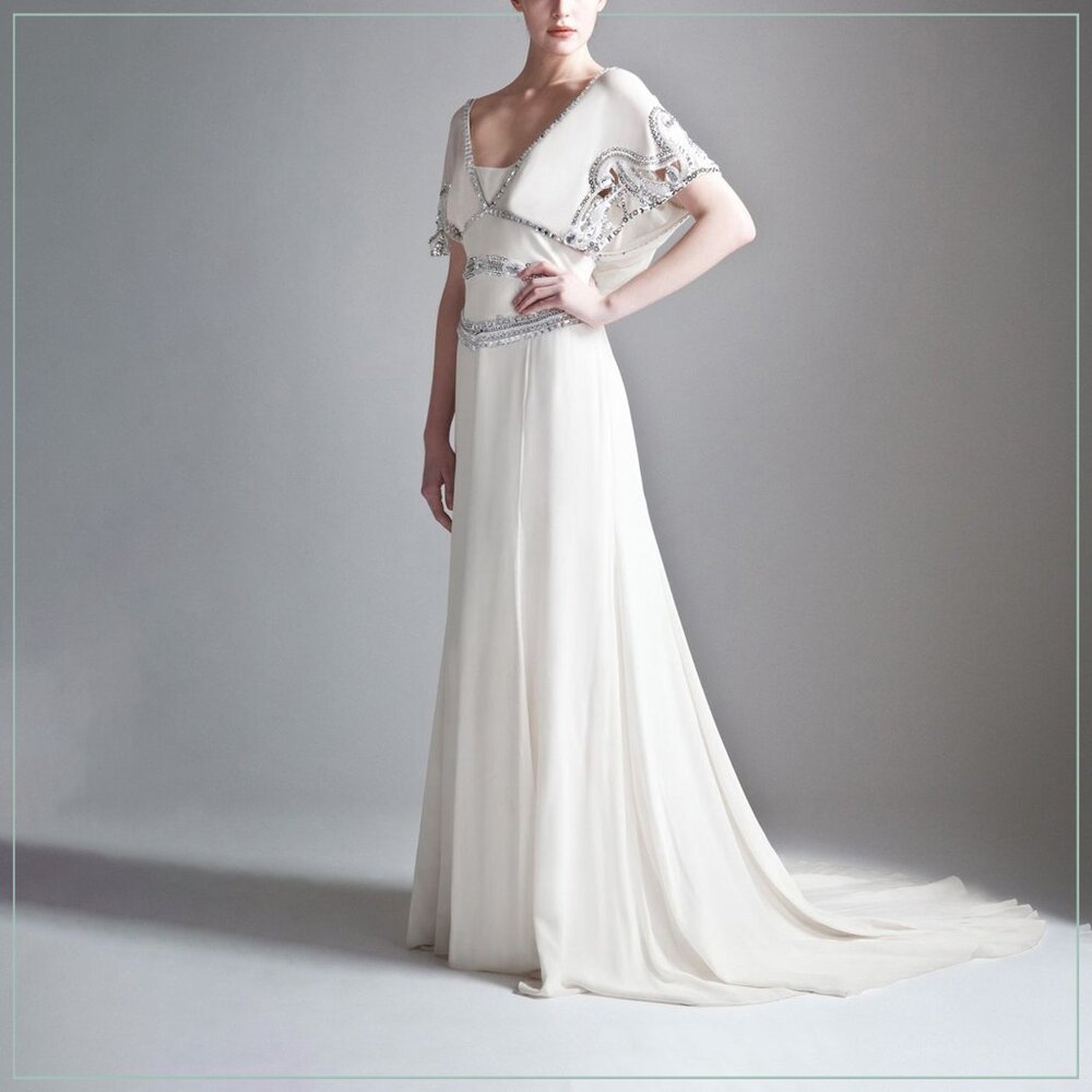 $6900 Temperley London Jean Crystal Embellished Art Deco Runway Bridal Gown - Picture 13 of 16